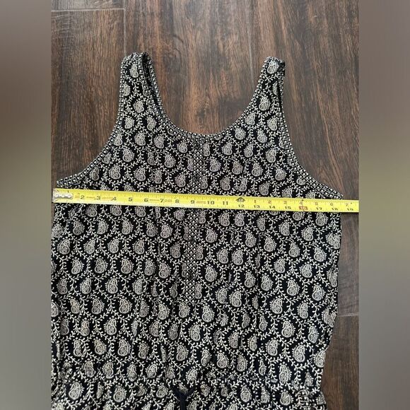 Lou & Grey black and white drawstring waist paisley dress with pockets! Sz L - Picture 9 of 13